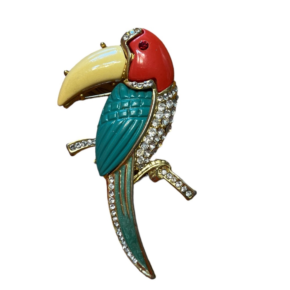 Hattie Carnegie Unsigned Colorful Toucan Brooch
